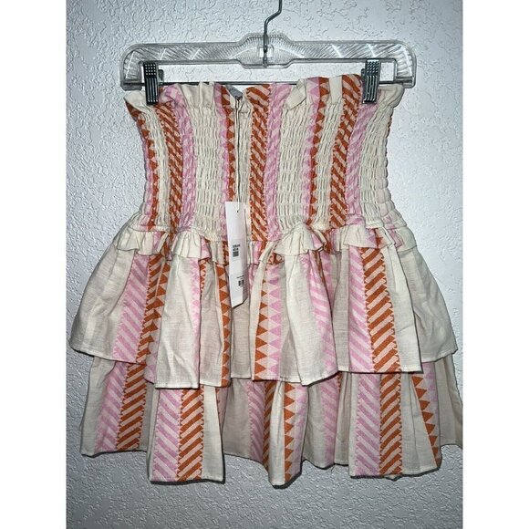 Kasia Dresses & Skirts - Kasia Sifnos Mini Skirt NEW NWTS Size Xs-M Retail $187 High Rise Ruffle Aztec O